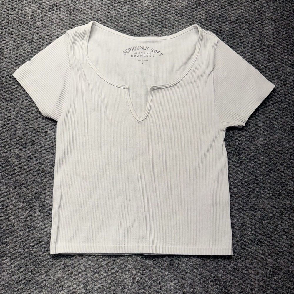 Aeropostale seriously soft baby tee White short sleeve crop top juniors Medium